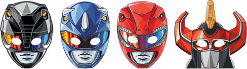 Power Rangers Classic Mighty Morphin Kids Birthday Party Favor Paper Masks