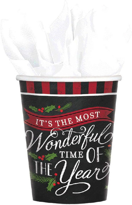 Most Wonderful Time Christmas Holiday Party 18 ct. 9 oz. Paper Cups