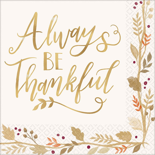 Always Be Thankful Classic Thanksgiving Holiday Party 36 ct. Luncheon Napkins