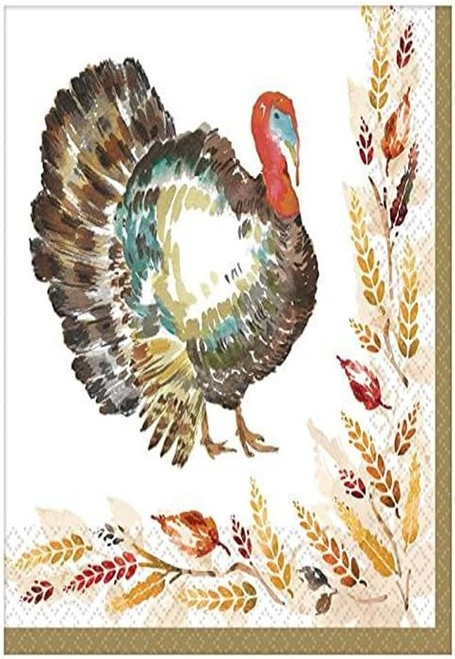 Classic Thanksgiving Autumn Fall Holiday Party 125 ct. Paper Luncheon Napkins