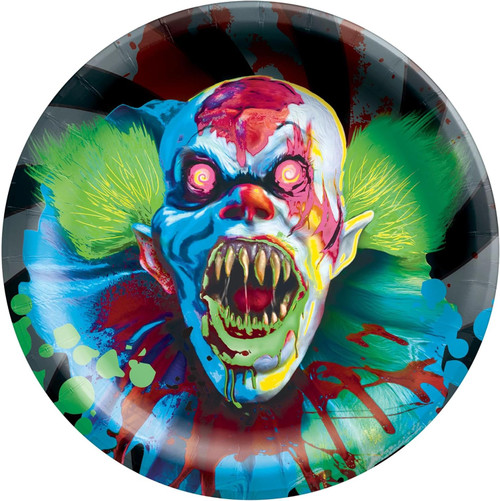 Creepy Carnival Blacklight Haunted Circus Halloween Party 6.75" Dessert Plates