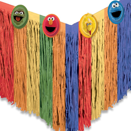 Everyday Sesame Street Kids Birthday Party Decoration Fringe Table Skirt