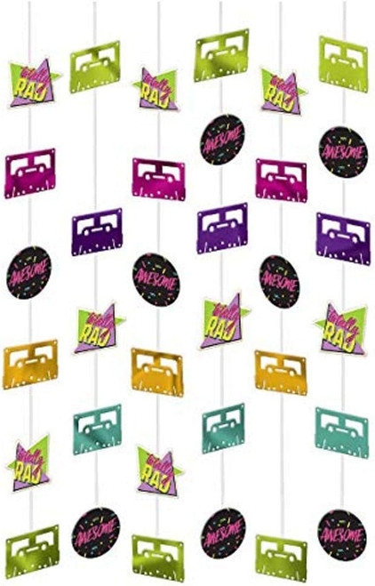 Awesome Party Retro 80's Decades Theme Party Hanging String Decorations