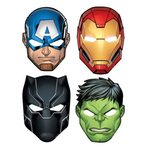 Avengers Powers Unite Marvel Superhero Kids Birthday Party Favor Paper Masks