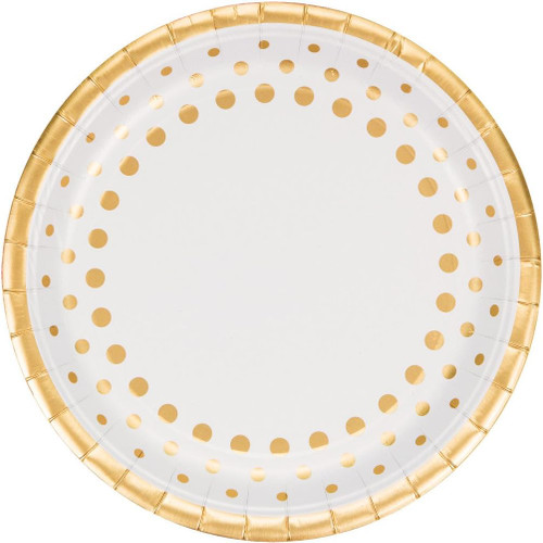Sparkle & Shine Gold Wedding Anniversary Party 9" Paper Dinner Plates