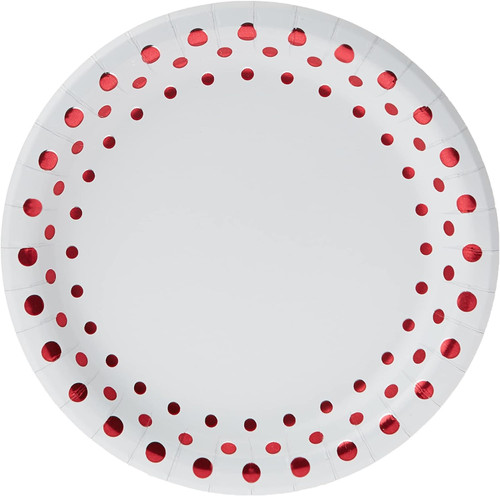 Sparkle & Shine Ruby Red Wedding Anniversary Party 7" Paper Dessert Plates