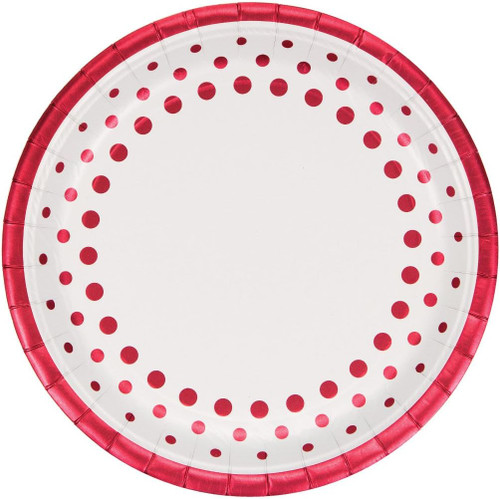 Sparkle & Shine Ruby Red Wedding Anniversary Party 9" Paper Dinner Plates