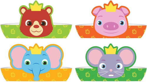 Cocomelon Baby Cute Kids Birthday Party Favor Paper Crowns