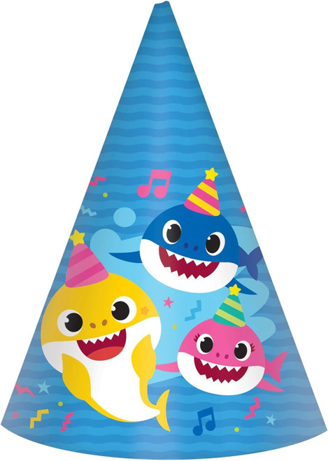 Baby Shark Dance Pinkfong Cartoon Kids Birthday Party Favor Paper Cone Hats