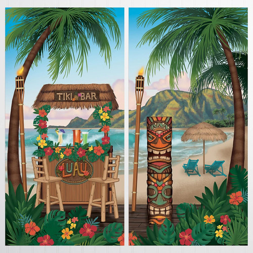 Vintage Tiki Summer Luau Tropical Beach Theme Party Decoration Scene Setters
