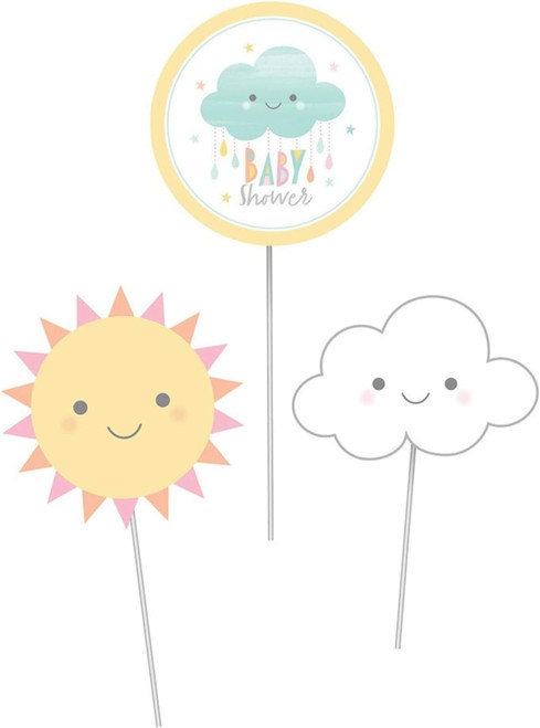 Sunshine Baby Shower Cloud Cute Baby Shower Party Decoration Centerpiece Sticks