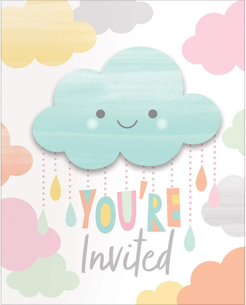 Sunshine Baby Shower Cloud Cute Baby Shower Party Invitations w/Envelopes