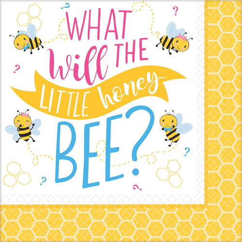 What Will the Little Honey Bee Animal Baby Shower Party Paper Luncheon Napkins