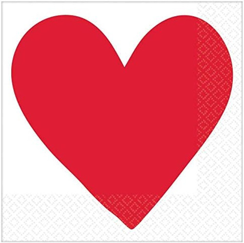 Heart Day Love Red Holiday Valentine's Day Party Paper Luncheon Napkins