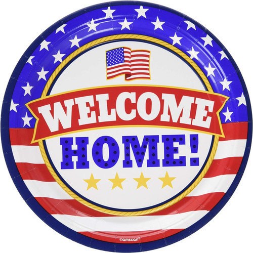 Welcome Home USA America Military Patriotic Theme Party Bulk 9" Dinner Plates