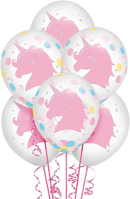 Enchanted Unicorn Animal Kids Birthday Party Decoration Confetti Latex Balloons