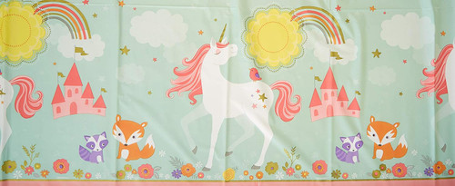 Magical Unicorn Fantasy Animal Kids Birthday Party Decoration Plastic Tablecover
