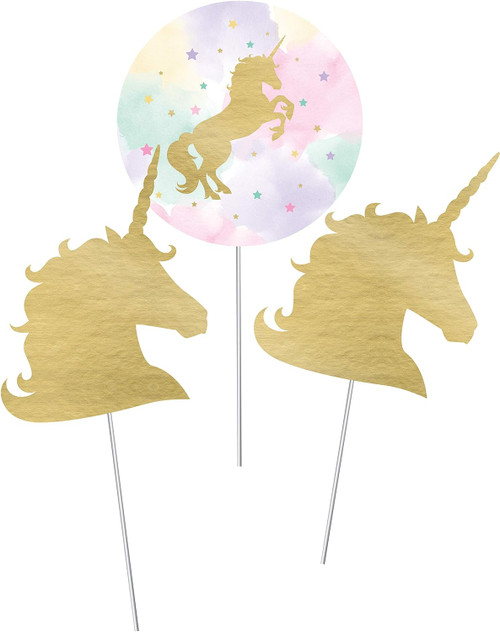 Unicorn Sparkle Fantasy Animal Kids Birthday Party Decoration Centerpiece Sticks