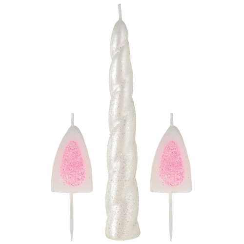 Enchanted Unicorn Fantasy Animal Birthday Party Decoration Horns Ear Candle Set