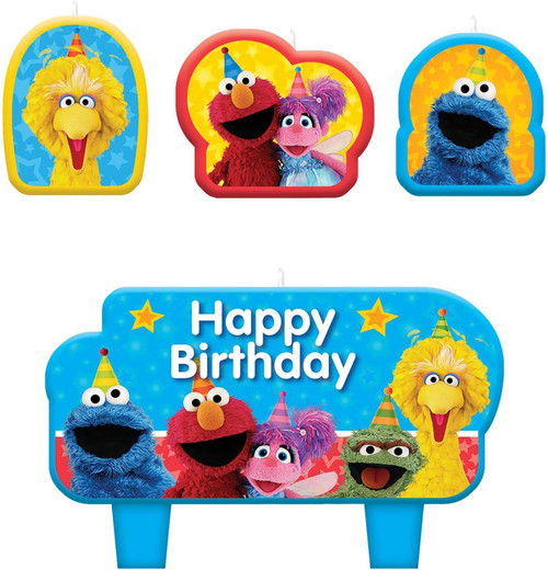 Sesame Street TV Show Cute Kids Birthday Party Decoration Molded Cake Candles