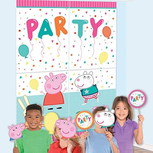 Peppa Pig Confetti Nick Jr Cartoon Kids Birthday Party Scene Setters w/Props