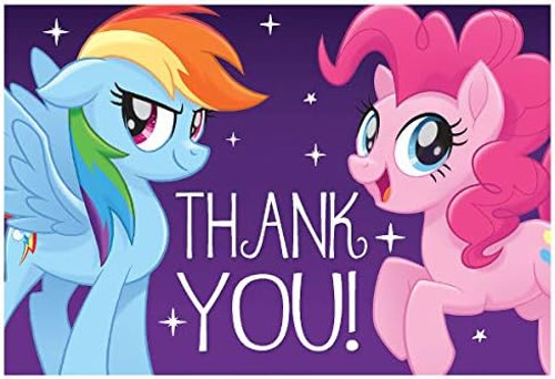 My Little Pony Friendship Adventures Kids Birthday Party Thank You Notes Cards