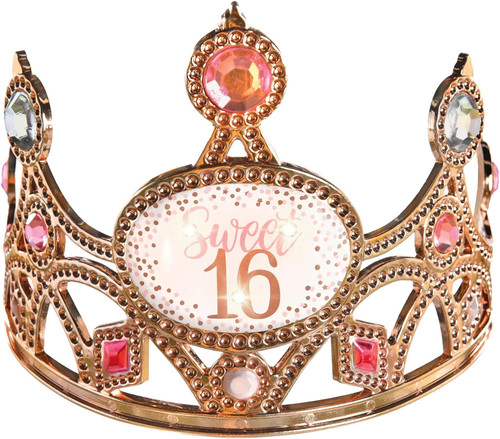 Blush Sixteen Pink Girl Kids 16th Birthday Party Favor Light-Up Plastic Tiara