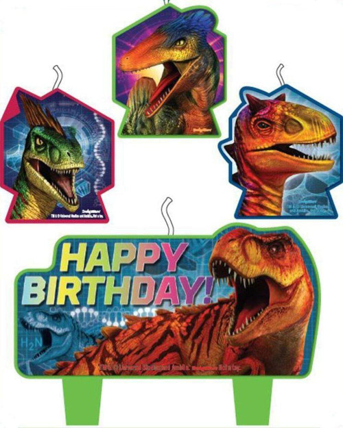Jurassic World Park Dinosaur Kids Birthday Party Decoration Molded Cake Candles