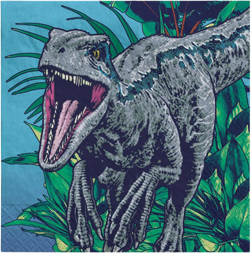 Jurassic World Into the Wild Dinosaur Kids Birthday Party Paper Beverage Napkins