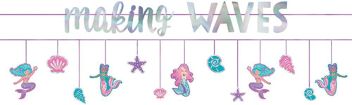 Shimmering Mermaids Little Girl Kids Birthday Party Decoration Banner Kit