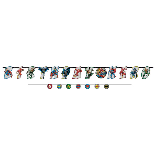 Justice League Heroes Unite DC Superhero Birthday Party Decoration Letter Banner