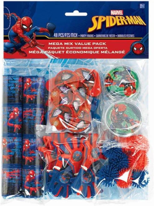 Spider-Man Webbed Wonder Marvel Superhero Kids Birthday Party 48 pc. Favor Pack
