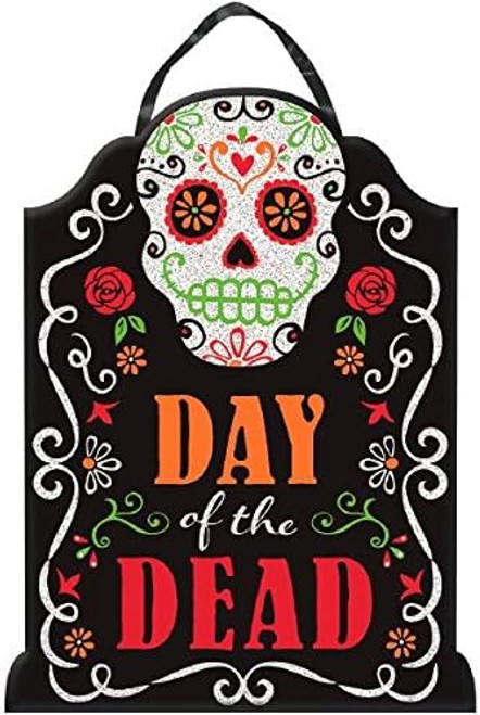 Day of the Dead Dia de los Muertos Skull Halloween Party Decoration Hanging Sign