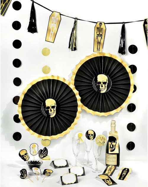 Glam Boneyard Skull Haunted House Halloween Party Bar Decorating Kit