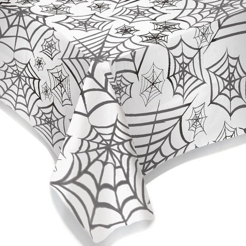 Spider Web Carnival Haunted House Halloween Party Decoration Plastic Tablecover