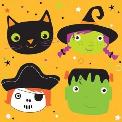 Tiny Terrors Carnival Cute Kids Halloween Theme Party Paper Beverage Napkins