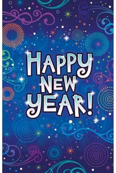 Midnight Festivities Blue Happy New Year's Eve Holiday Party Paper Tablecover