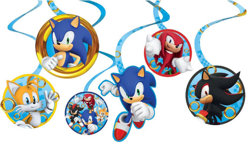 Sonic the Hedgehog Sega Video Game Kids Birthday Party Hanging Swirl Decorations