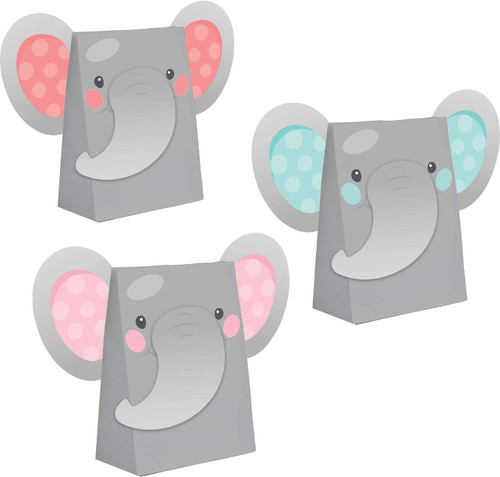 Enchanting Elephants Girl Animal Kids 1st Birthday Party Favor Sacks Treat Bags