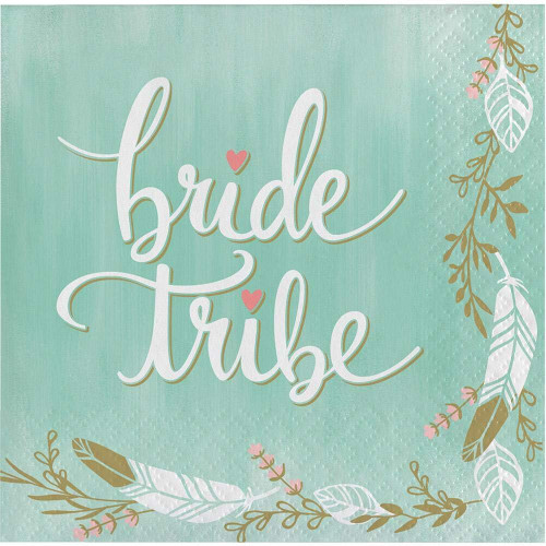 Mint to Be Bridal Shower Wedding Party Paper Beverage Napkins BRIDE TRIBE