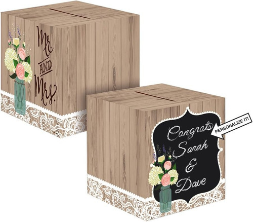 Rustic Wedding Bridal Shower Anniversary Party Decoration Card Box
