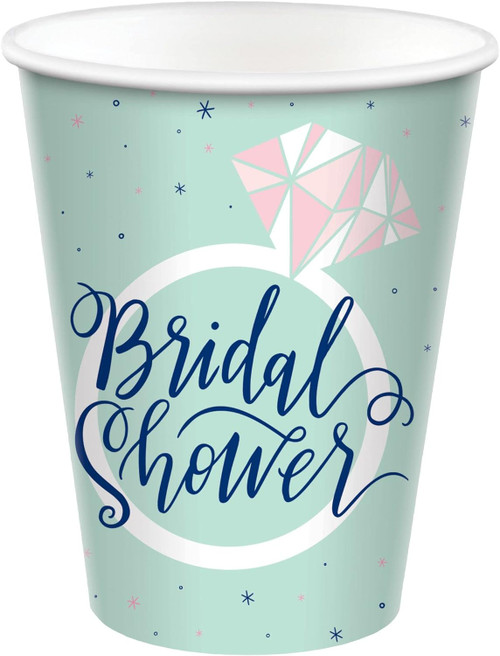 Mint Bridal Shower Green Spring Wedding Party 9 oz. Paper Cups