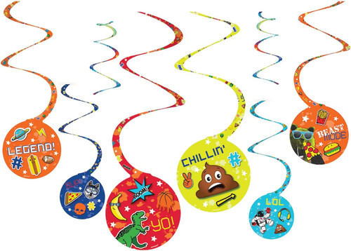 Epic Party Video Game Gamer Kids Birthday Party Hanging Swirl Decorations