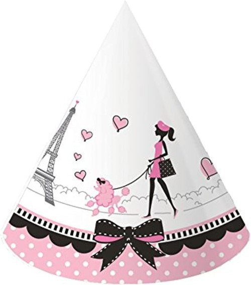 Party in Paris Eiffel Tower French Theme Birthday Party Favor Paper Cone Hats