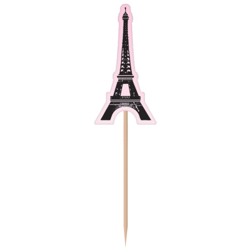 Day in Paris Pink Eiffel Tower French Kids Birthday Party Decoration Food Picks