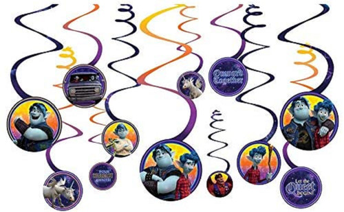 Onward Disney Pixar Movie Cute Kids Birthday Party Hanging Swirl Decorations