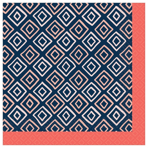 Pantone Living Coral Modern Garden Party Paper Luncheon Napkins DIAMOND