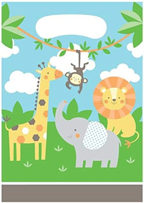 Jungle Animals Safari Baby Shower Kids Birthday Party Favor Sacks Loot Bags