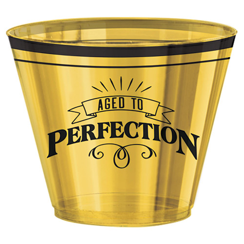 Better with Age Over the Hill Gold Adult Birthday Party 9 oz. Plastic Tumblers