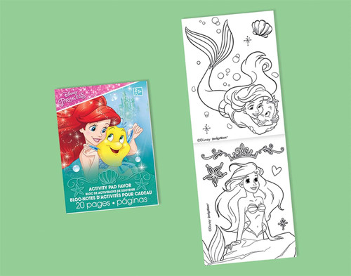 Ariel Little Mermaid Disney Cartoon Movie Birthday Party Favor Mini Activity Pad